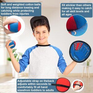 Baseball Glove & Ball Set - Beginner Toss & Catch Game Toy for Ages 3-12